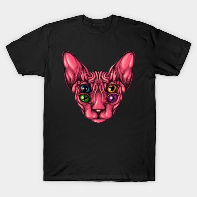 Sphynx Eyes T-Shirt by fakeface